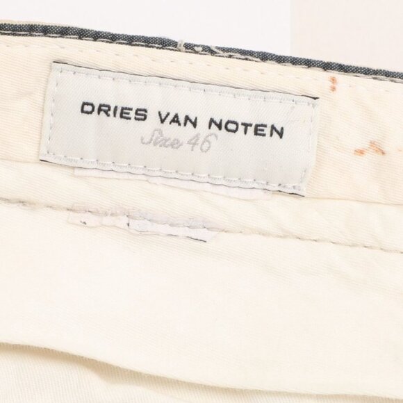 Dries Van Noten Striped Cotton Straight Leg Pants 46 Designer Tailored Trousers - Picture 7 of 7